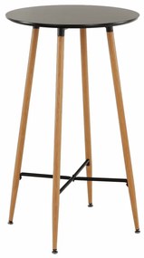 Bárasztal, fekete/tölgy, átmérő 60 cm, IMAM