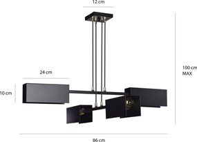 Emibig modern függeszték tolos fekete arany emi633/4