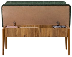 Széthúzható étkezőasztal 2 székkel és 2 paddal Vlasta (atlanti fenyő + zöld). 1072184