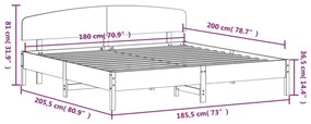 viaszbarna tömör fenyőfa ágy matrac nélkül 180 x 200 cm