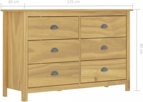Hill range tömör fenyőfa komód 125 x 40 x 80 cm