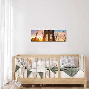 Kép - Brooklyn, híd, Manhattan, New York (órával) (90x30 cm)