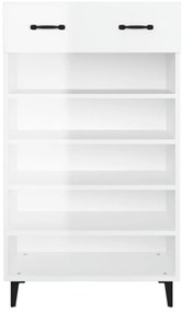 vidaXL magasfényű fehér szerelt fa cipőszekrény 60 x 35 x 105 cm