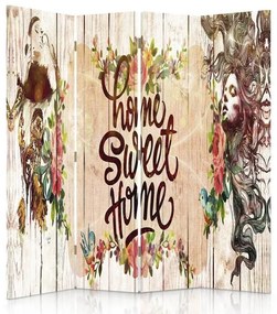 Gario Paraván Home Sweet Home felirattal Méret: 145 x 170 cm, Kivitelezés: Forgó paraván 360°