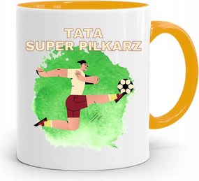 Sárga Apák Napi Bögre Apáknak Szuper Labdarúgó Nyomtatott Fotóval