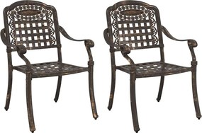 vidaXL Kerti Szék 2 pcs Bronz 55 x 56,5 x 91cm Alumínium