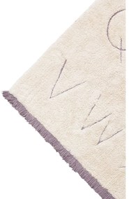 Krémszínű mosható kézi szövésű pamut gyerek szőnyeg 120x160 cm ABC – Lorena Canals