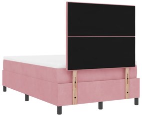 Boxspring ágy matraccal Rózsaszín 120x200 cm Bársonyos