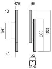 Redo 01-3852 - NIKOS LED fali lámpa 4xLED/4W/230V CRI 90 fekete