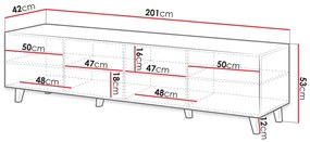 HAER 2 stílusos TV asztal - wotan tölgy / fekete