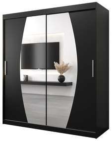 Ruhásszekrény 180 cm Eclipse (matt fekete + matt fekete). 1063418
