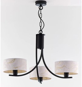Jupiter 2103 - ARTHUR láncos csillár 3xE27/15W/230V fehér/fekete/márvány dekor