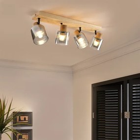 Brilagi - HYGGE spotlámpa 4xE14/15W/230V kaucsukfa/füstszínű