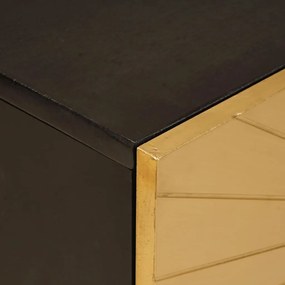 TV szekrény Fekete és Arany 105 x 33 x 46 cm tömör mangófa