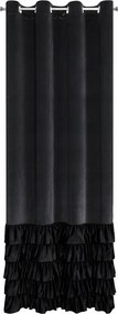 Készfüggöny Dani 140x250 fekete fodros sötétítő bársony