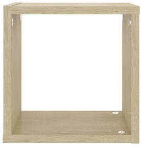 2 db sonoma-tölgyszínű forgácslap fali kockapolc 26x15x26 cm