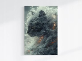 Vászonkép Canvas Absztrakt Szürke Macska Füst Tűz Mágia Varázslatok 80x120