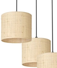 Csillár zsinóron RATTAN 3xE27/60W/230V rattan
