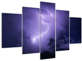 Kép - lila égbolt és villám (150x105 cm)