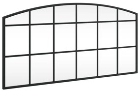 fekete ívelt vas fali tükör 80 x 40 cm