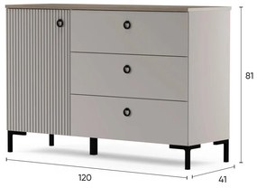 Komód Demandaron 1 (taupe + silverjack tölgy) . 1116798