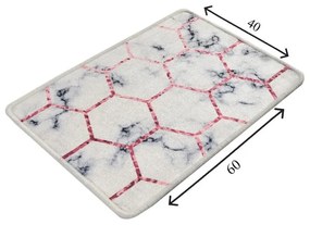 Fehér-szürke fürdőszobai kilépő 60x40 cm Honeycomb - Foutastic