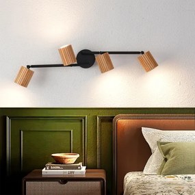 Brilagi - MODERN WOOD spotlámpa 4xGU10/8W/230V kaucsukfa/fekete