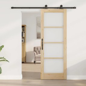 Csúszóajtó ORKDAL Barna 73.5 x 198.5 cm Fa és fém