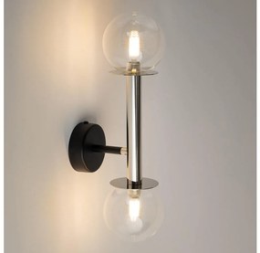 Fali lámpa DAISY 2xG9/12W/230V fényezett króm/fekete/átlátszó