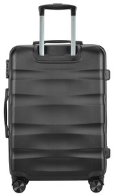 BONTOUR “WAVE” közepes Duplakerekes Gurulós bőrönd, Fekete, M méretű