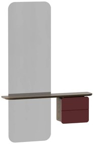 Piros-barna előszoba bútor tölgyfa dekorral One More Look – UMAGE