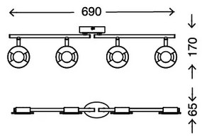 Briloner 2798-042 - LED Spotlámpa STONE 4xLED/4,5W/230V