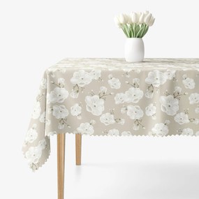 Goldea teflonos asztalterítő - fehér virágok 100 x 140 cm