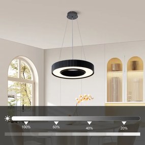Brilagi - dimmelhető LUMIX LED csillár, 48W, 230V, 3000-6000K, fekete, Ø 50 cm + távirányítóval