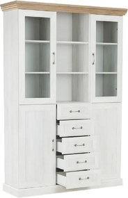 vitrines szekrény, északi sosna/vadtölgy, ROYAL W2D