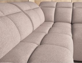 Világosbarna buklé kinyitható-tárolóhelyes sarokkanapé (bal oldali-L alakú) Falconn – ELTAP