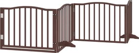 vidaXL barna nyárfa 4 paneles összecsukható kutyakapu ajtóval 320 cm