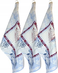 Home Elements 3 db konyharuha készlet 50*70 cm, Vitorlás