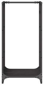 vidaXL fekete hidegen hengerelt acél tűzifatároló 40x30x80 cm