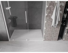 Mexen Velar, nyitható tolóajtó 160x200 cm, 8 mm átlátszó üveg, fehér profil, 871-160-000-01-20