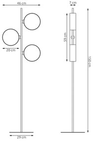 Állólámpa DRUMZ 3xE14/10W/230V fekete