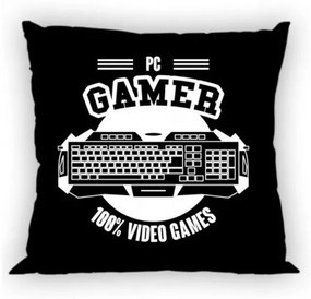 Gamer párnahuzat fekete 40x40cm