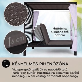 Blumfeldt Eremitage Double Lux, napozóágy, 4 fekvő pozíció, 2 személyes, 6 cm kárpit