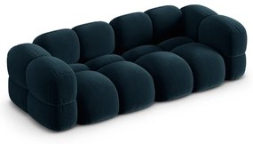 Sötétkék bársony kanapé 250 cm Loretto – Cosmopolitan Design