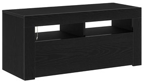 LED-es fekete tölgy TV szekrény 90x35x40 cm szerelt fából