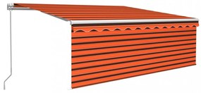 narancssárga-barna kézzel kihúzható LED-es napellenző 4 x 3 m