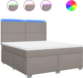 vidaXL tópszínű szövet rugós ágy matraccal 180 x 200 cm
