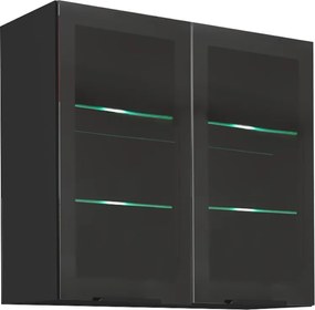 Felső szekrény, fekete, ARAKA/MENZO/SIBER 80 GS-72 2F