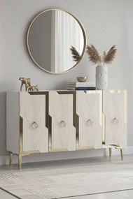 Seza 120 - White, Travertine, Gold