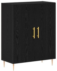 Oldalszekrény Fekete Tölgy 69,5x34x90 cm Műanyag Fa